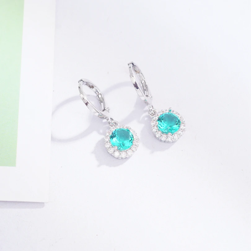 6 цветов нежные круглые серьги обручи для девушек серебряный цвет Кристалл CZ