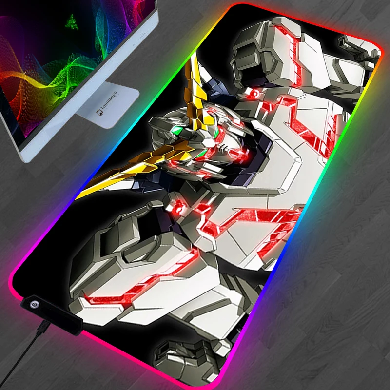 

Mousepad Gamer Desk Pc Gaming Mouse Mats RGB Gundam Xxl Mouse Pad Anime Rug Mausepad Gamers Accessories Varmilo Mice Keyboards