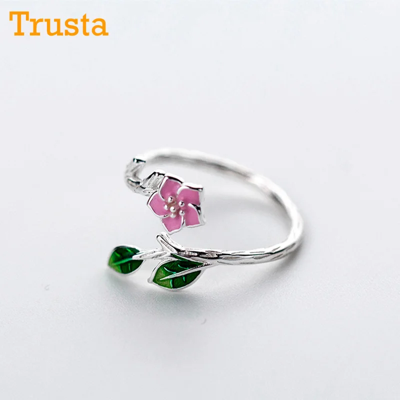 Trusta,,, 925, цельное Настоящее Стерлинговое Серебро, модные женские кольца с 2 сердечками, размер 5, 6, 7, прекрасный подарок для девочек-подростков, DS1071