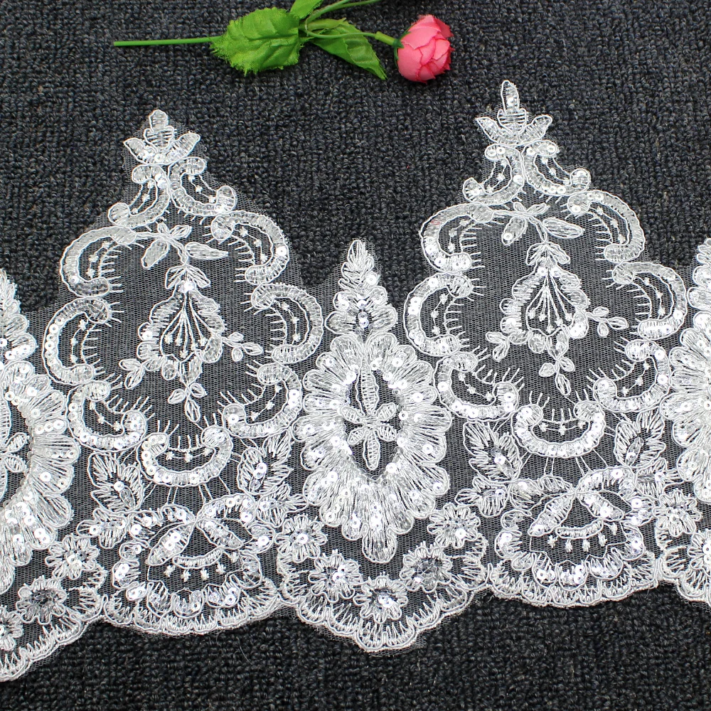 Свадебное Кружевное белое платье с блестками свадебные кружевные аппликации