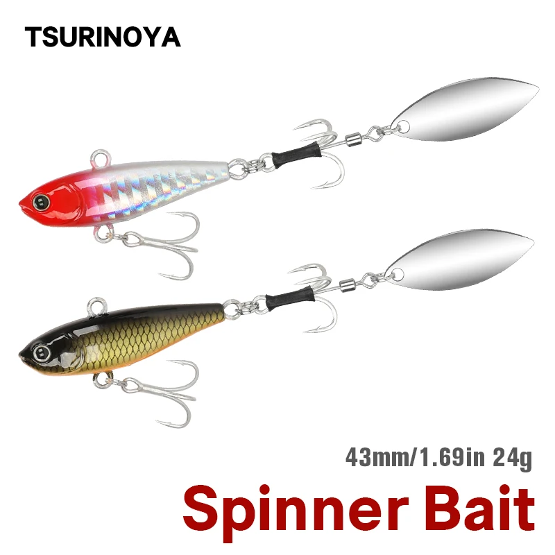 TSURINOYA для рыбалки приманки хвост спин 43 мм 24g 360 ° искусственные Spinner наживка