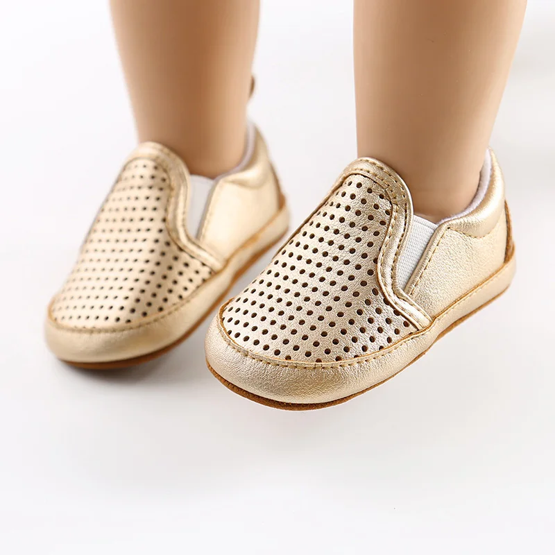 

Spring and Autumn 0-18M Baby Boys and Girls Breathable Hollow Toddler Shoes Infant Solid Color Casual Comfortable Walking Shoes