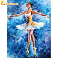 chenistory painting by numbers for adults ballet dancer figure paint kits diy gift 40x50cm framed home wedding room decors