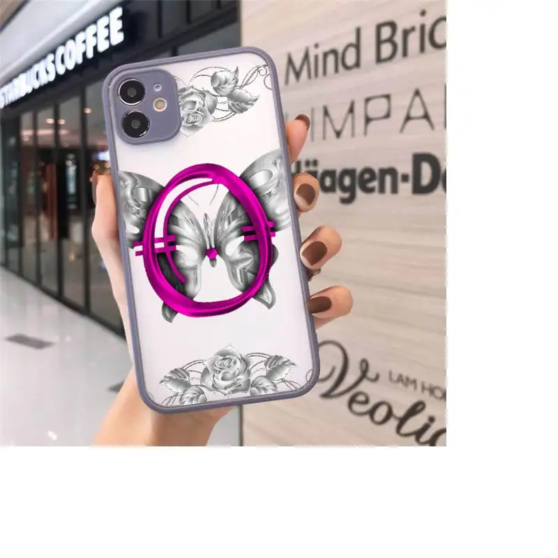 

Custom 26 letters Phone Cases Matte transparent For Gray iPhone 12 Mini 11 Pro XR XS Max 7 8 Plus X Back Cover