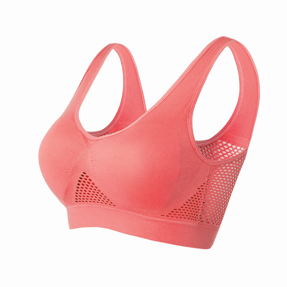 

S-5Xl Plus Size Hollow Out Women Sport Bra Breathable Fitness Running Vest Sleep Underwear Padded Underwear Gym Tank Tops Bras