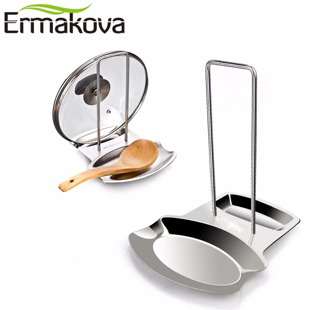 ERMAKOVA 20 см Высота Нержавеющая сталь крышкой и ложка отдых стенд кастрюля Ложка