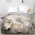 3D пододеяльник на заказ 240x220 200x220 одеялоодеяло Чехол полная искусственная кожа для свадьбы цветок Прямая поставка