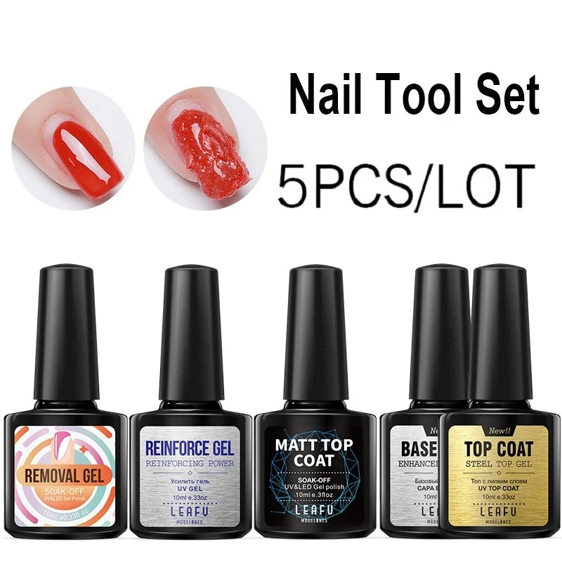 Modelones Soak Off Базовый Топ Гель лак для ногтей набор долговечный усиленный