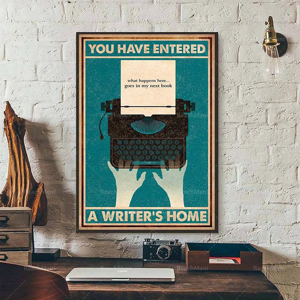 Вы вошли в постер для дома писателя любит писать настенное искусство