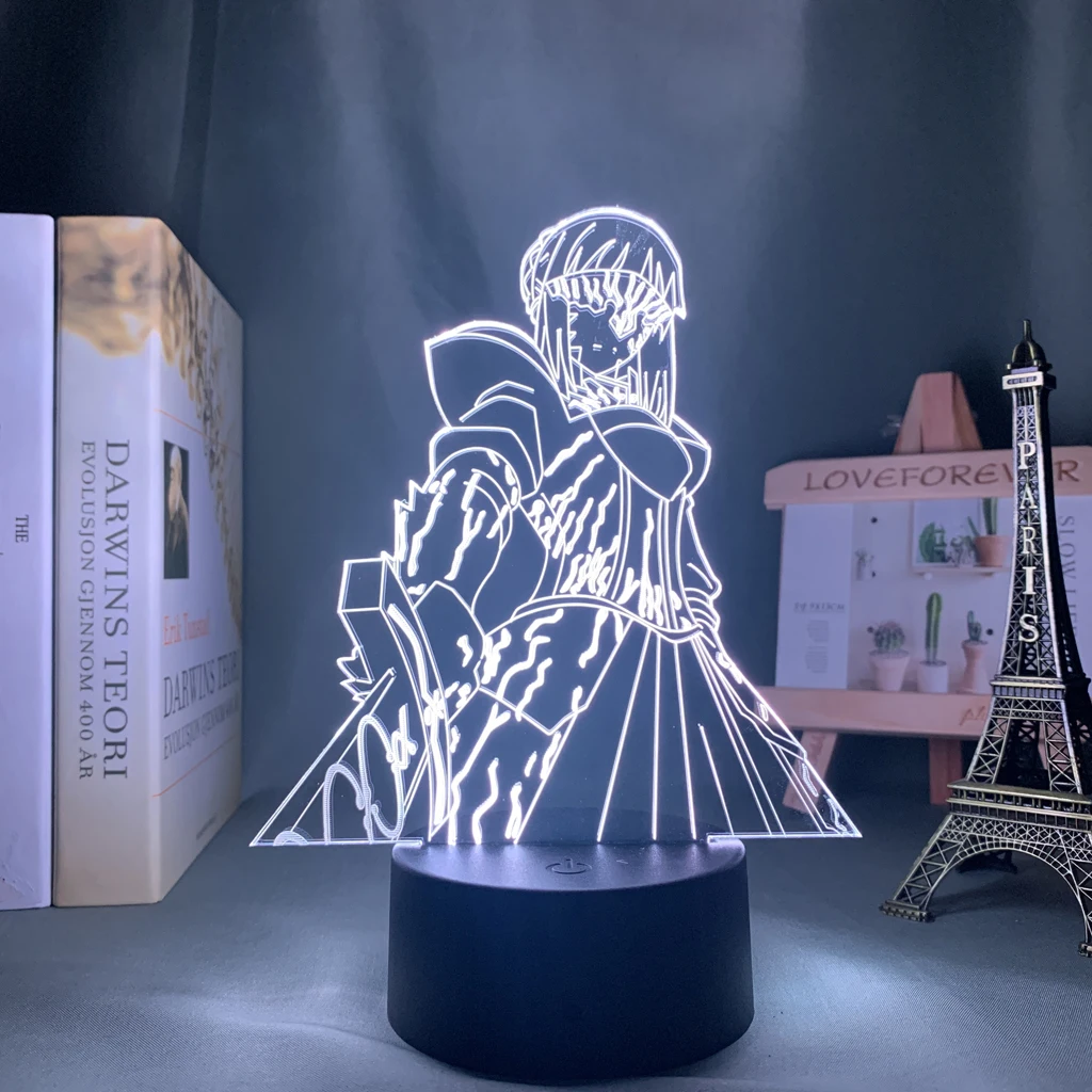 

Светодиодный ночник с аниме Fate Stay Night Saber, украшение для спальни, искусственный подарок, манга, судьба, ночь, 3d-лампа