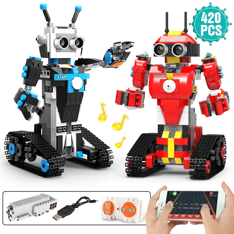

High-tech Remote Control Robot Building Blocks APP Programming Intelligent Robot Bricks Toys Christmas Gift For Children