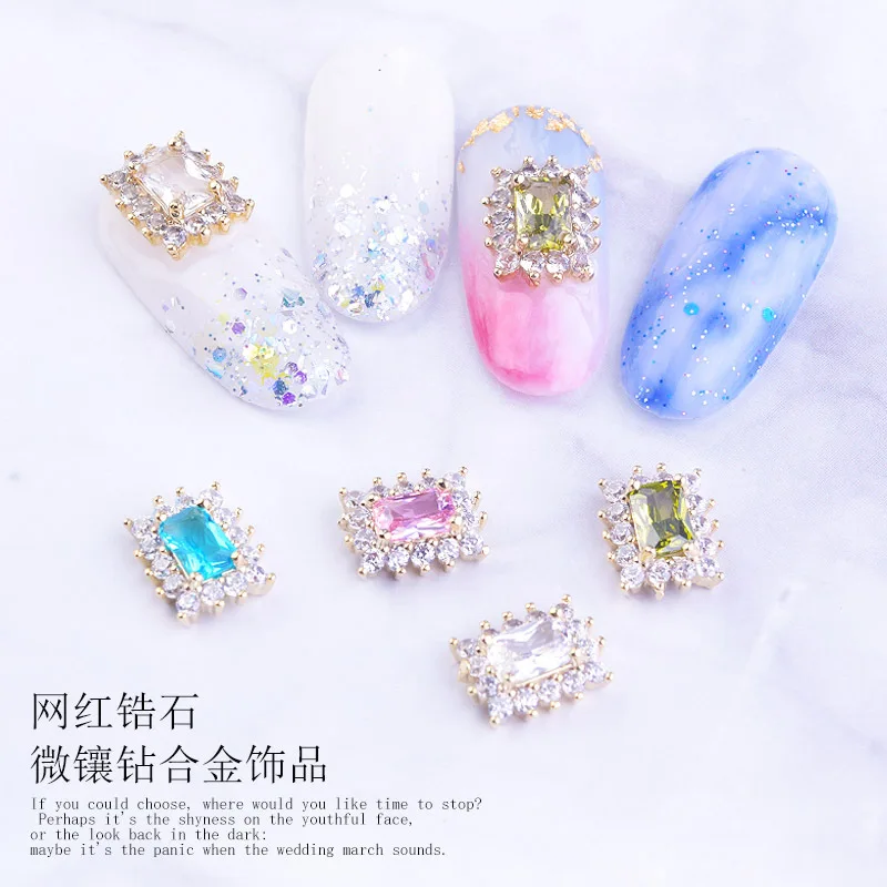 50 шт./лот Кристалл циркония для ногтей роскошный Циркон шт 3D украшения
