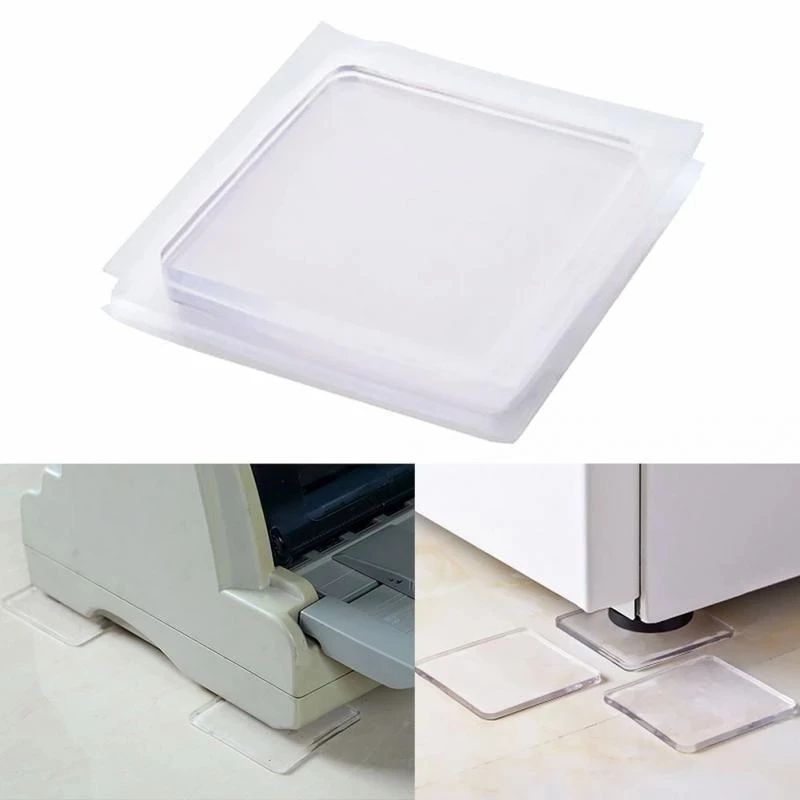 large size 4pc Transparent Anti Vibration Non-Slip Mat Silicone Pad Multifuncational Refrigerator Chair Cushion Shock Proof - купить по