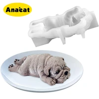 anaeat 1 piece dog mousse cake silicone mold 3d sharpei dog mold ice cream jelly pudding fudge tool