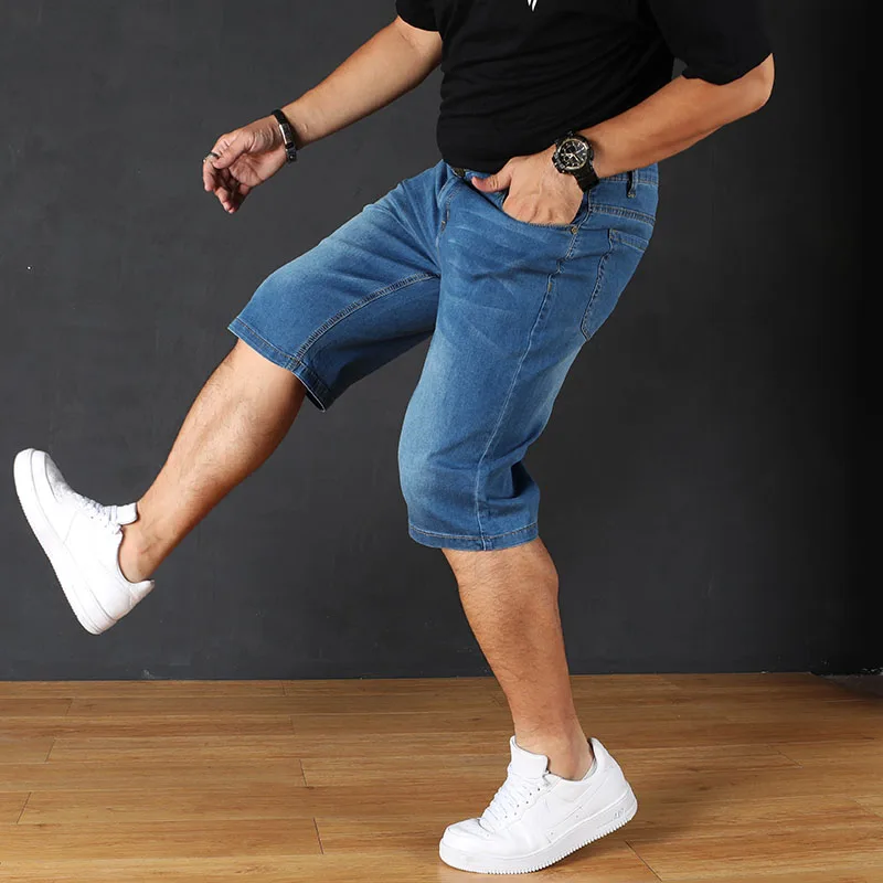 30-48 Plus Size 2021 Summer High Quality Baggy Men short Pants Casual Male Street Denim Fashion Mens Knee lenght Jeans Trousers