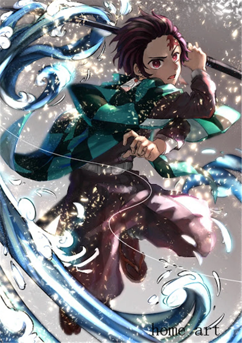 Плакат аниме рассекающий демонов бумага с белым покрытием печать четкое