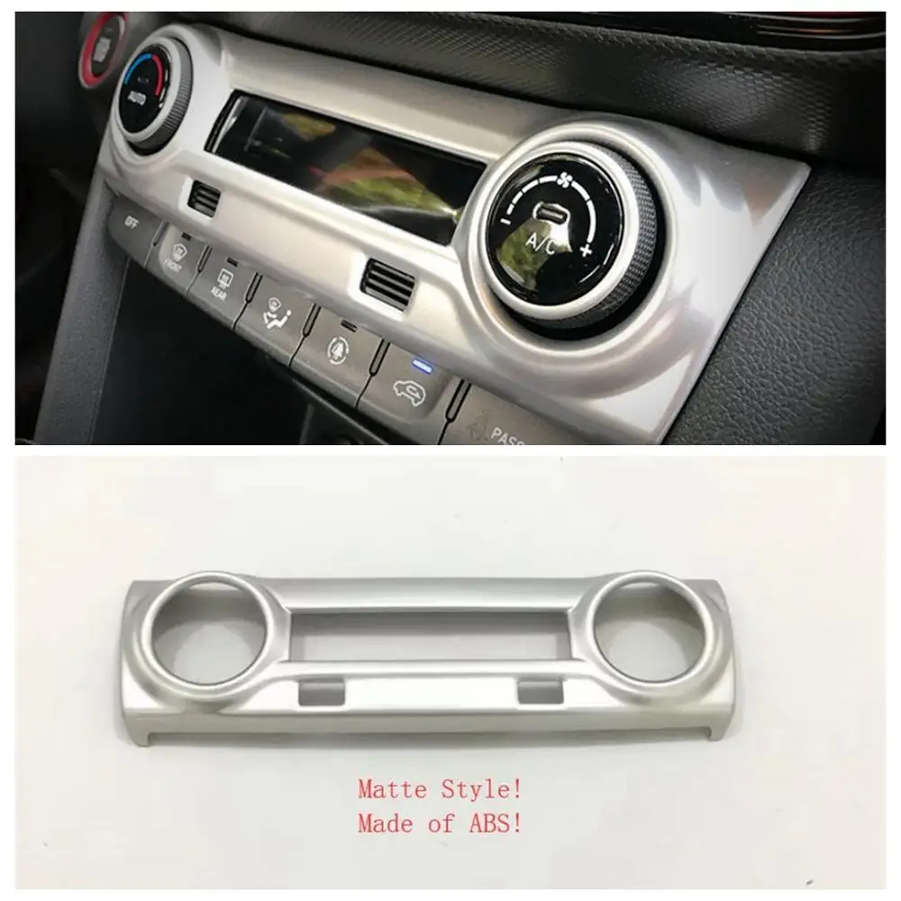 

Yimaautotrims Matte / Carbon Fiber Look Interior Fit For Hyundai Kona 2018 - 2020 Middle Air Conditioning AC Panel Cover Trim