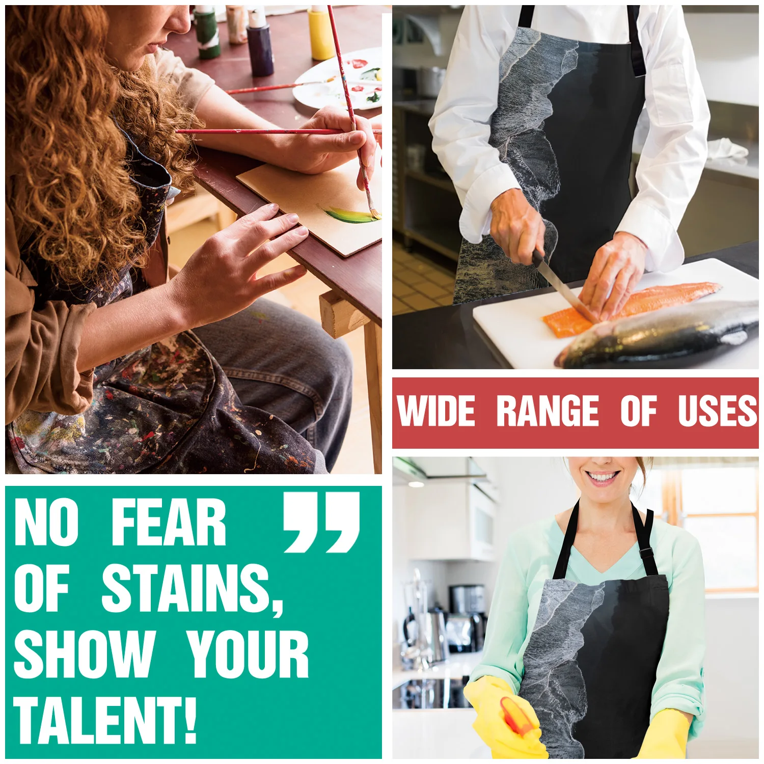 Волны на черном песчаном пляже в Исландии минималистичный Ландшафтный фартук с