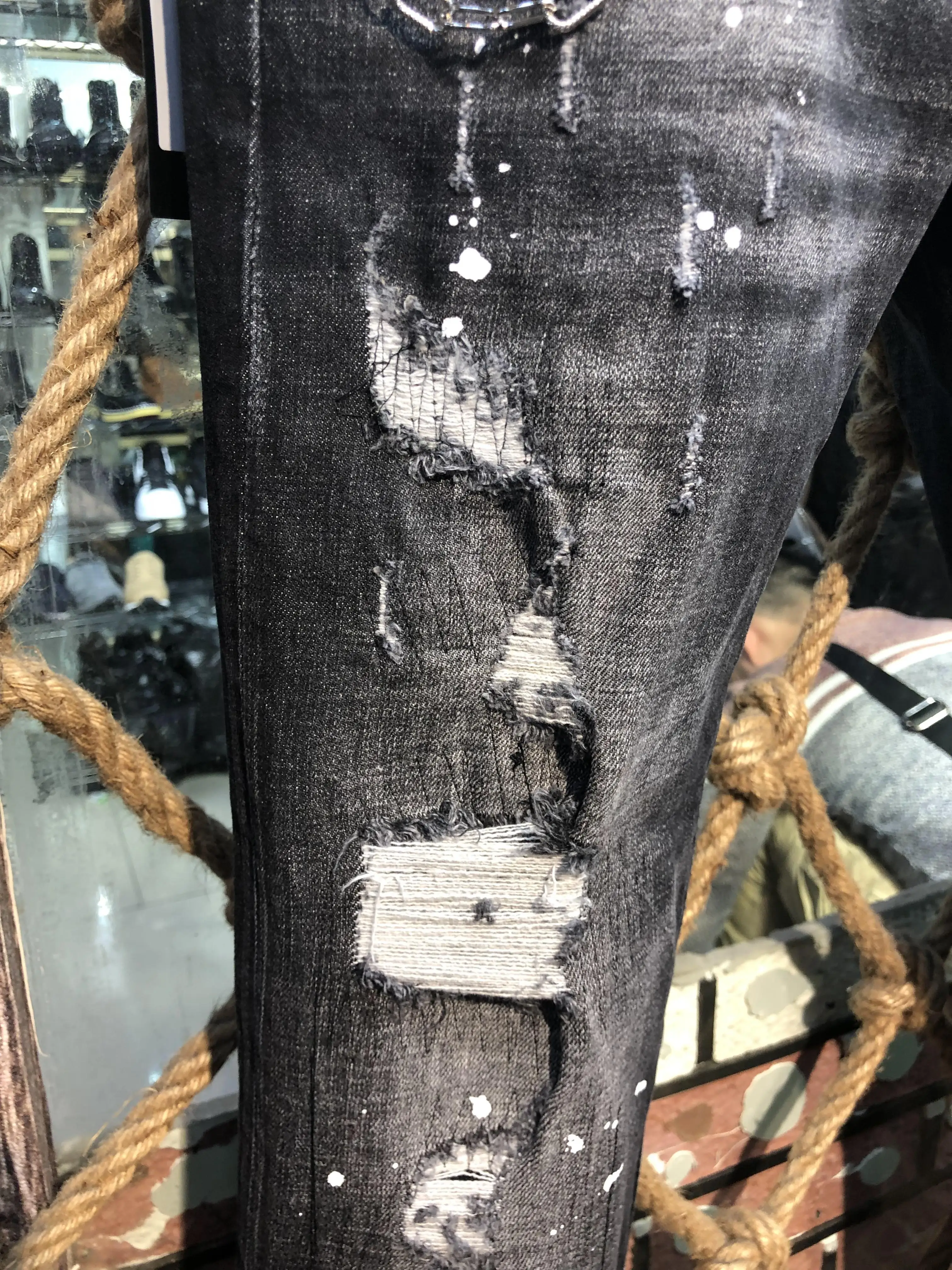 DSENQI Новые мужские джинсы Рваные для DSQ брюки Верхняя одежда 9603 | Мужская