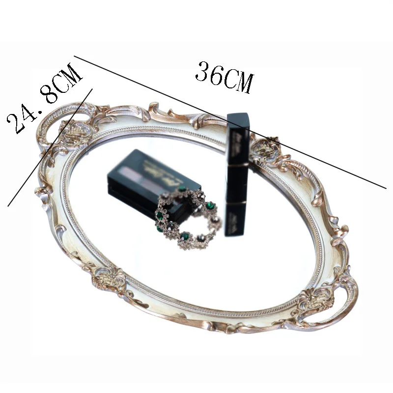 

Mirror-Tray Cosmetic Ornaments Jewelry Luxury Retro Tea-Cup French-Art High-Endgifts