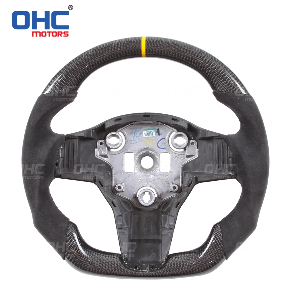 

100% Real Carbon Fiber Steering Wheel compatible for Tesla Model 3