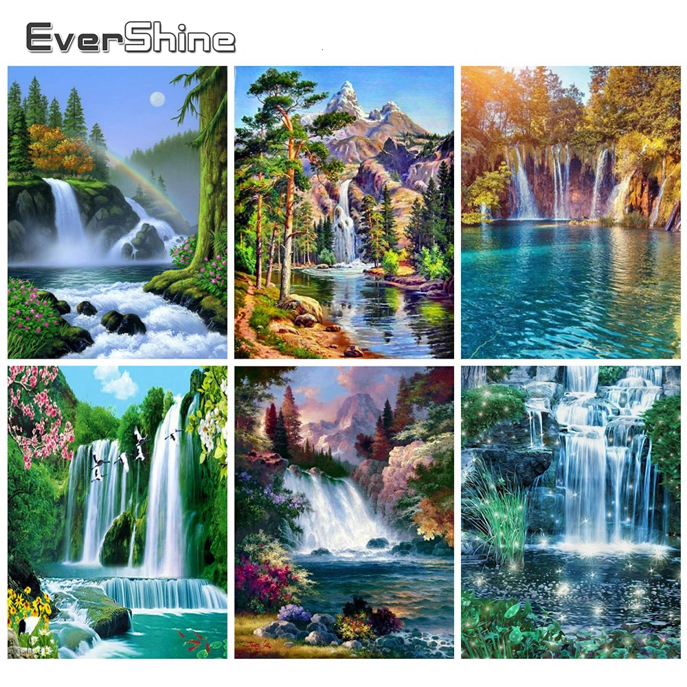 

Evershine 5D DIY Diamond Embroidery Waterfall Scenery Diamond Painting Kit Full Square Rhinestones Mosaic Home Decoration