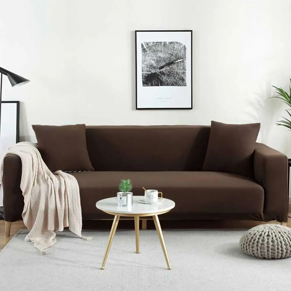 

Thicken Waterproof Polyester Sofa Cover Solid 1/2/3/4 Seater Couch Cover Slipcovers Washable Living Room Seat Protector Covers