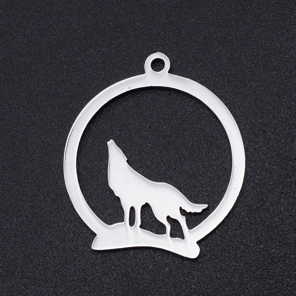 5pcs/lot 100% Stainless Steel Wolf Charms Pendants Wholesale Jewelry Making Top Quality Bracelets | Украшения и аксессуары