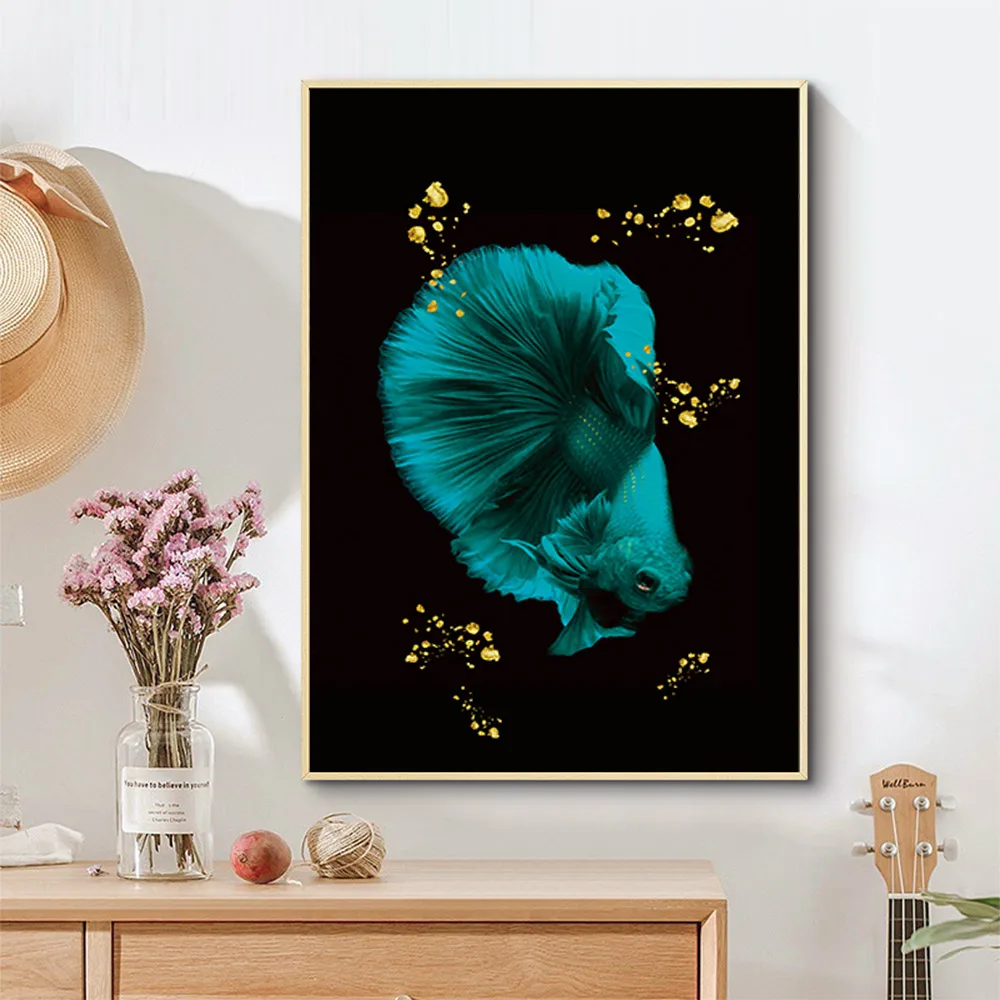 

Nordic Animal Black Background Wall Pictures Wall Art Painting on Canvas Posters and Prints Home Decor