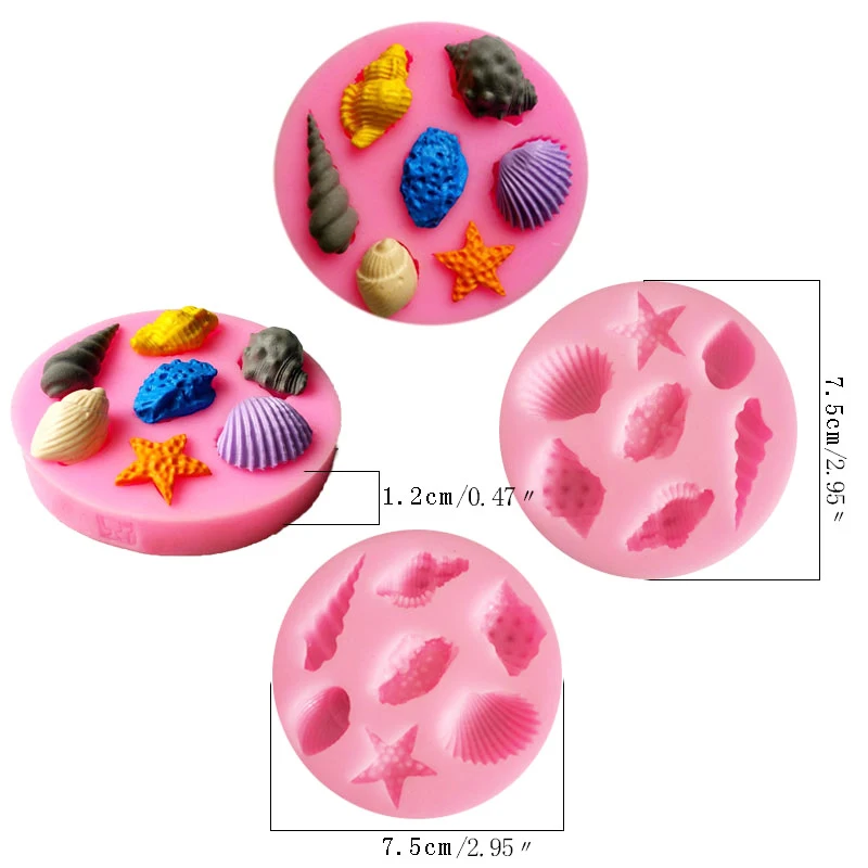 3D форма для торта в форме морской раковины Пищевая силиконовая выпечки