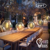 led garland light 25ft 30ft 50ft 60ft g40 led fairy light ip45 patio string lights led outdoor party garden wedding decoation