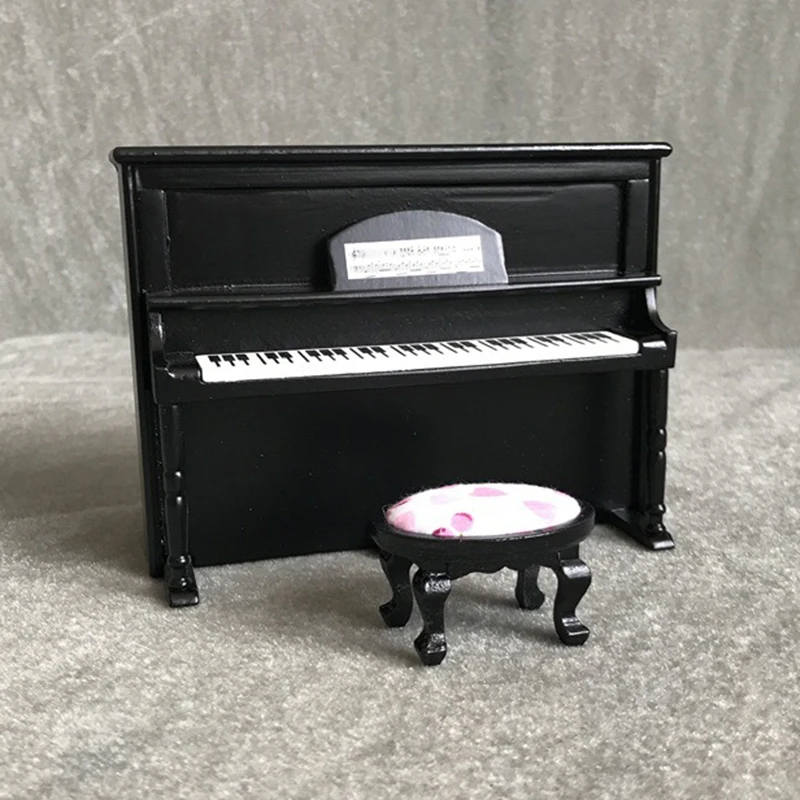 

Doll House Furniture 1:12 Dollhouse Piano Dollhouse Minatures Mini Model Organ and Piano Bench In Three Colors