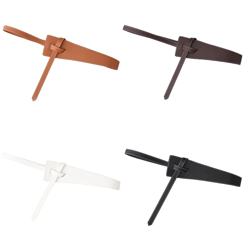 

133*1.8cm Fashion Belts Knot Soft PU Leather Ladies Coat Ceinture Femme Dress Waistband Women Belts