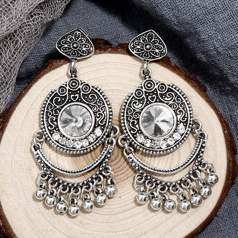 Женские серьги с кисточками в винтажном стиле большие золотистые