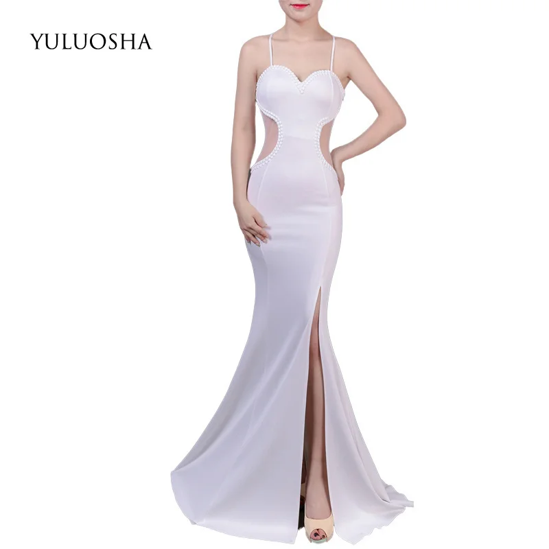 Сексуальное платье YULUOSHA без бретелек рукавов с разрезом набедренная сумка