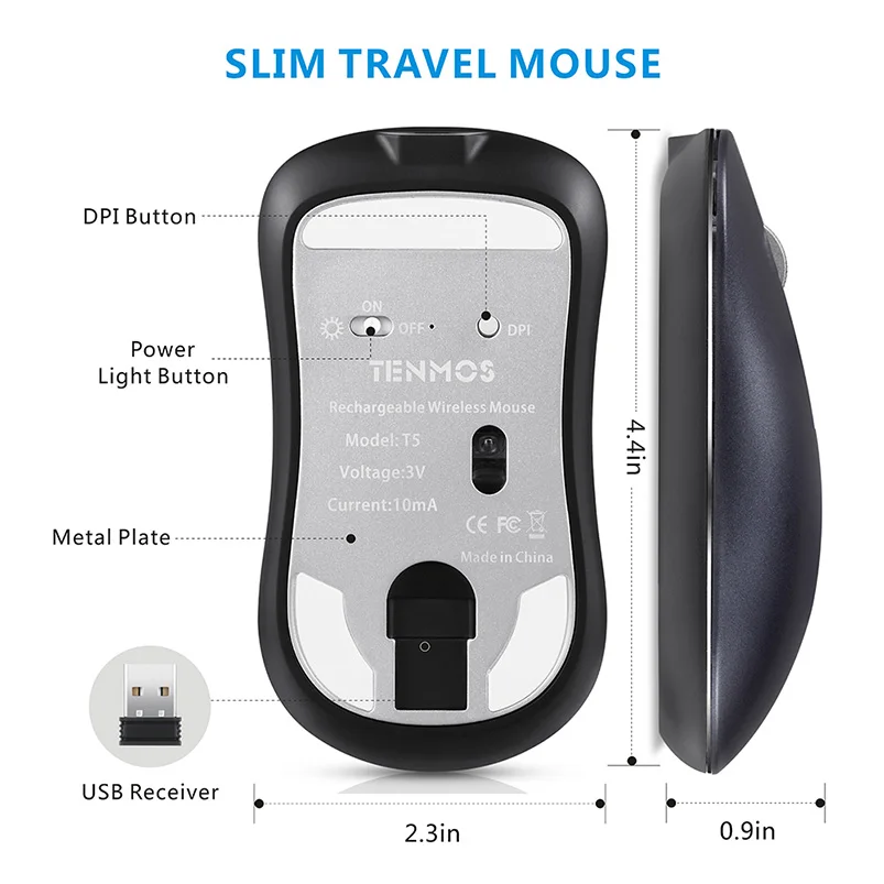 

Wireless Bluetooth Mouse Wireless Rechargeable Mouse Computer Ergonomic Mice Silent Mini PC Mause 2.4GHz USB Mouse For Laptop