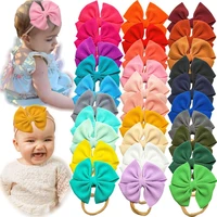 30 pieces 4 5 inch nylon super stretchy soft bows headbands newborn infant toddler hairbands and baby girl%e2%80%99s hair accessories