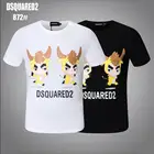 DSQUARED2-Summer футболка, чистый хлопок, мультяшный логотип, DSQ, 872