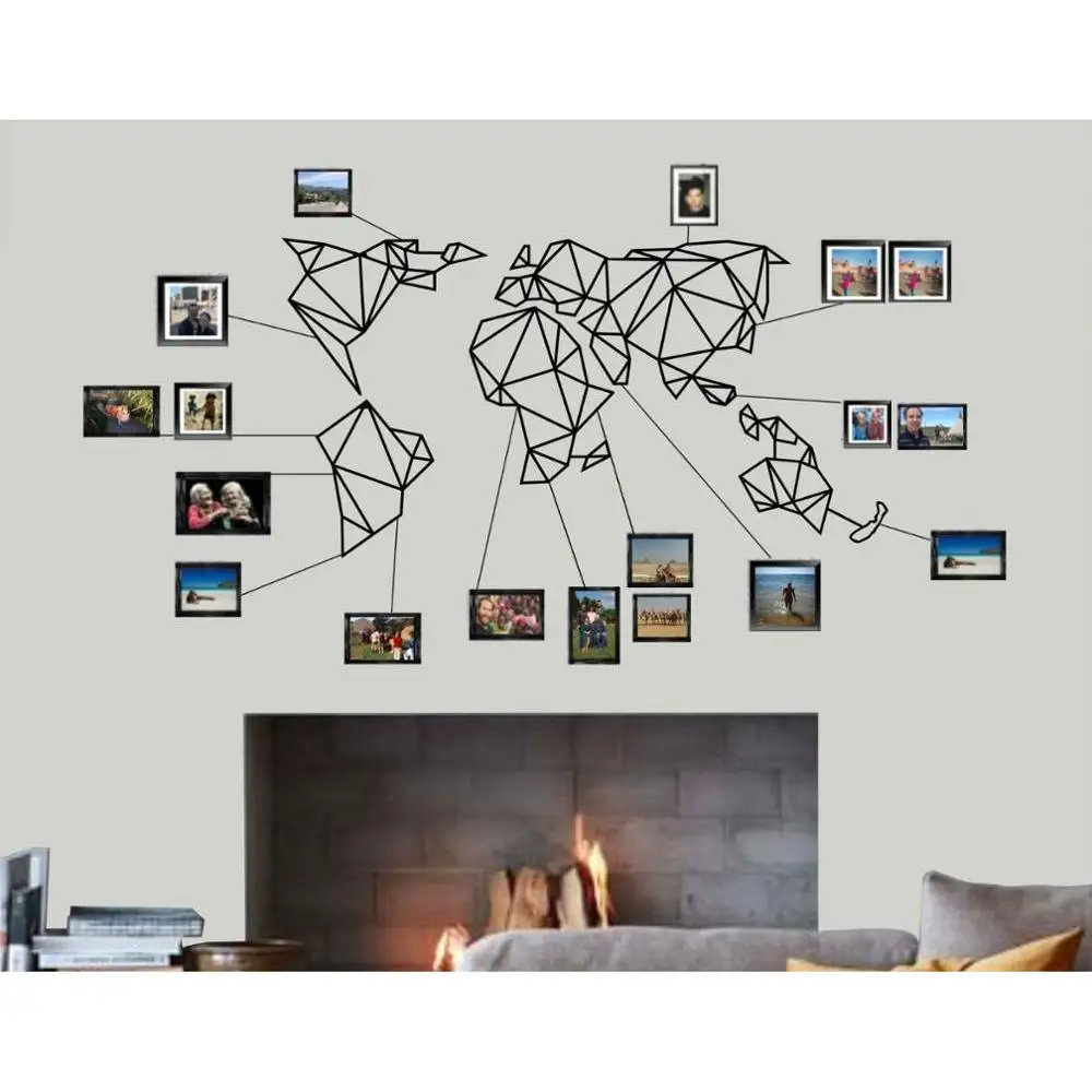 Ххх большая металлическая карта мира настенная художественная Геометрическая