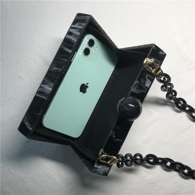 Новая чернильная акриловая сумка с мраморным рисунком модные женские клатчи