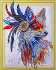 5D лиса особой формы, алмазная картина льва волк, лиса, Сова, цветок, сделай сам, 5D частичная дрель, вышивка крестом, кристалл, стразы, домашний декор