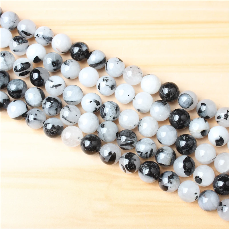 

Black Crystal 4/6/8/10 mm Natural Stone Bead Round Bead Spacer Jewelry Bead Loose Beads For Jewelry Making DIY Bracelet Necklace