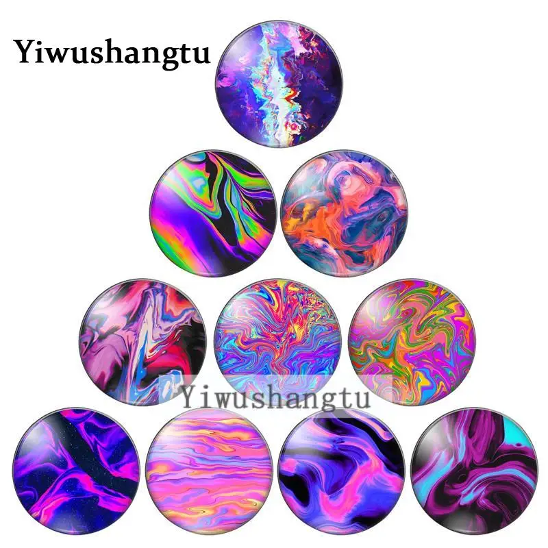 

New fashion colourful ripple 8/10mm/12mm/18mm/20mm/25mm Round photo glass cabochon demo flat back Making findings ZB0543