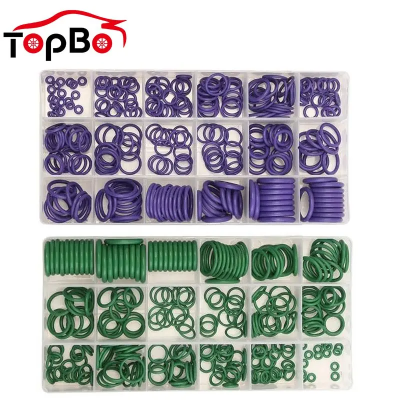 

270Pcs Rubber Air Conditioning O Rings Car Interior Auto Repair Tools 18 Sizes Refrigerant Ring Sets With Plastic Box Kit Set