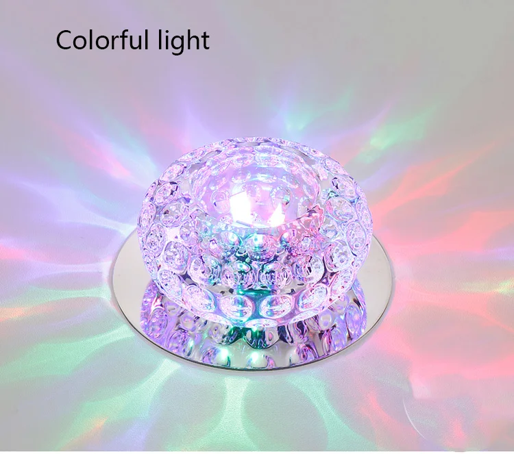Colorful light Светодиодный хрустальный потолочный светильник s современный круговой мини потолочный светильник светодиодный светильник для гостиной спальни прохода коридора кухни крыльца 3 Вт 5 Вт - Цвет корпуса: Colorful light