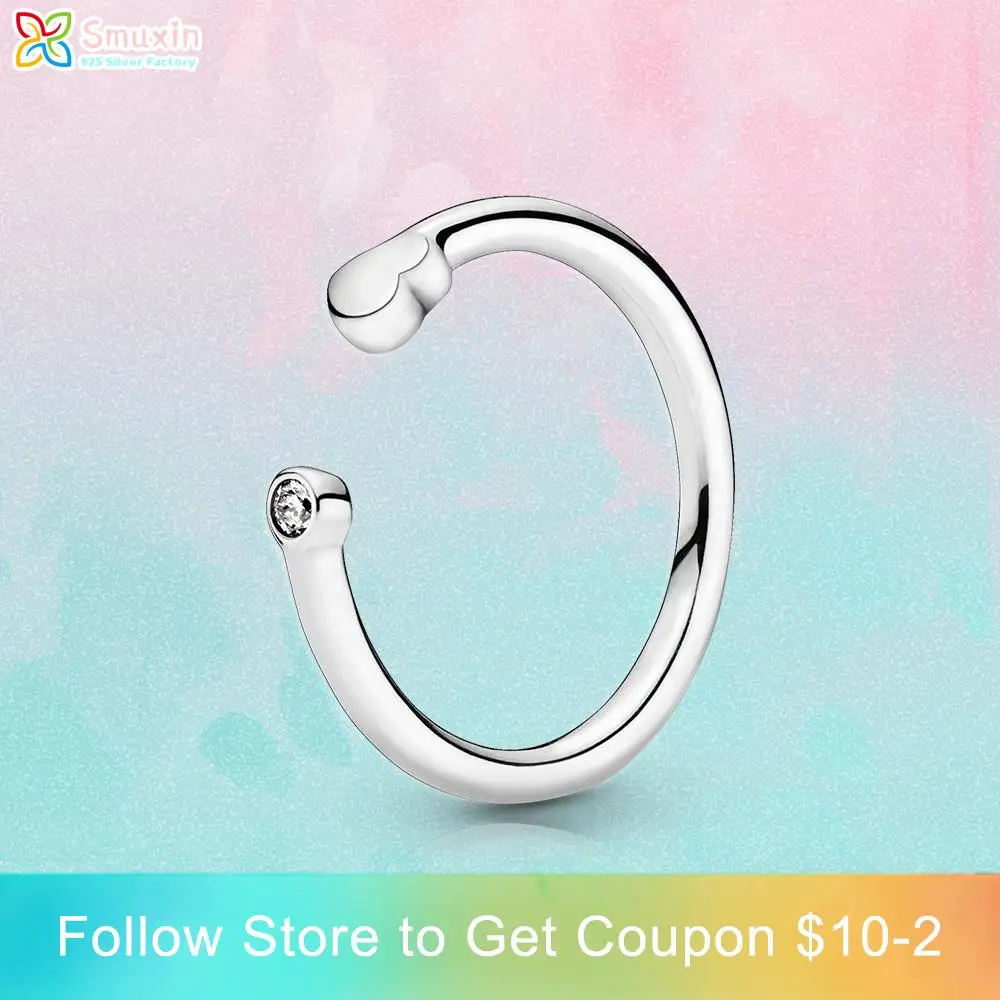 

Smuxin 925 Sterling Silver Rings Polished Heart Open Rings 925 Silver Women Rings Ngagement Ring Women Jewelry Making Girl Rings