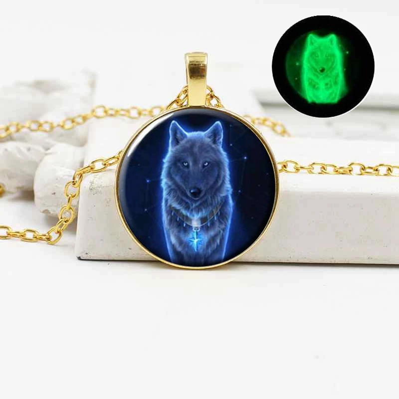 Новый Ночной светильник Wolf стеклянный кулон со стразами ювелирные изделия