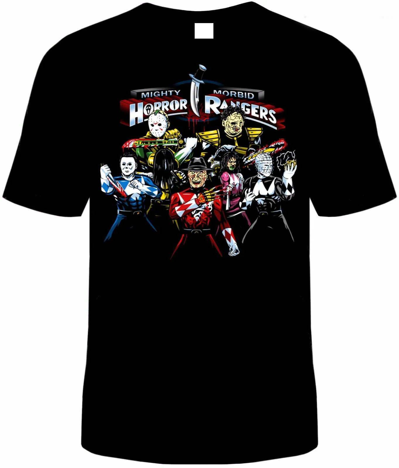 Power Rangers ужасная футболка для мужчин Фредди Джейсон кольцо Хэллоуина размеры