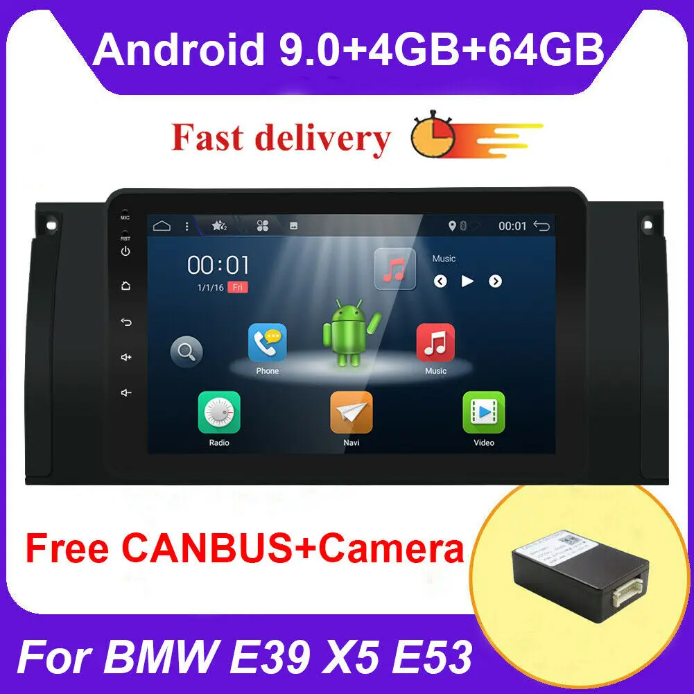 4G 64G Android 9 0 для BMW 5 серии E39 M5 E53 автомобильный GPS спутниковая навигация радио