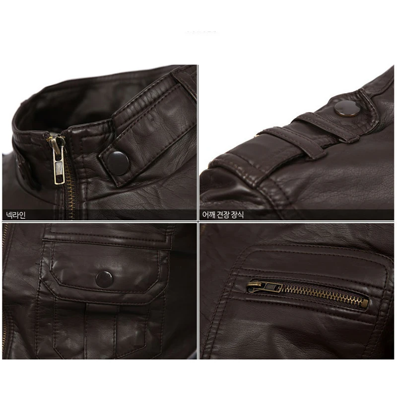 

European Style Mens Motorcycle Leather Jacket Streetwear Plus Size 4XL Man Biker Leather Jackets Air Man's PU Coats Spring 2156